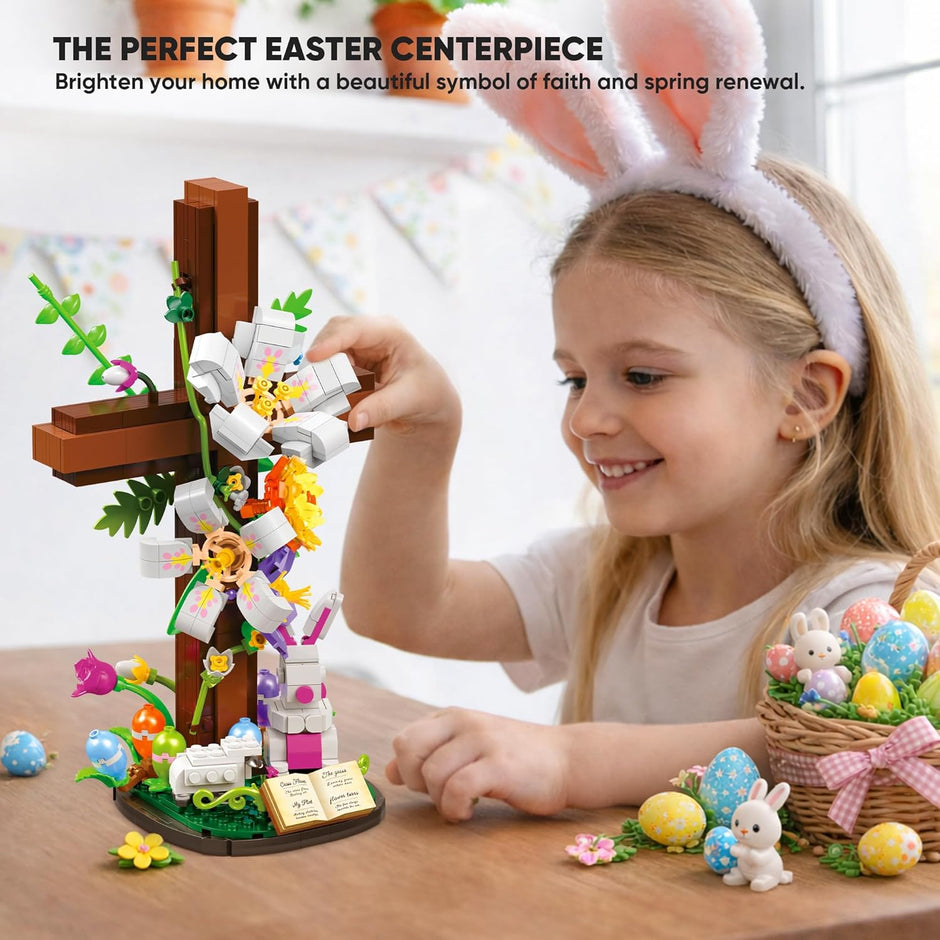 Bring the Meaning of Easter Home with the TokMoc Cross Flowers Building Set