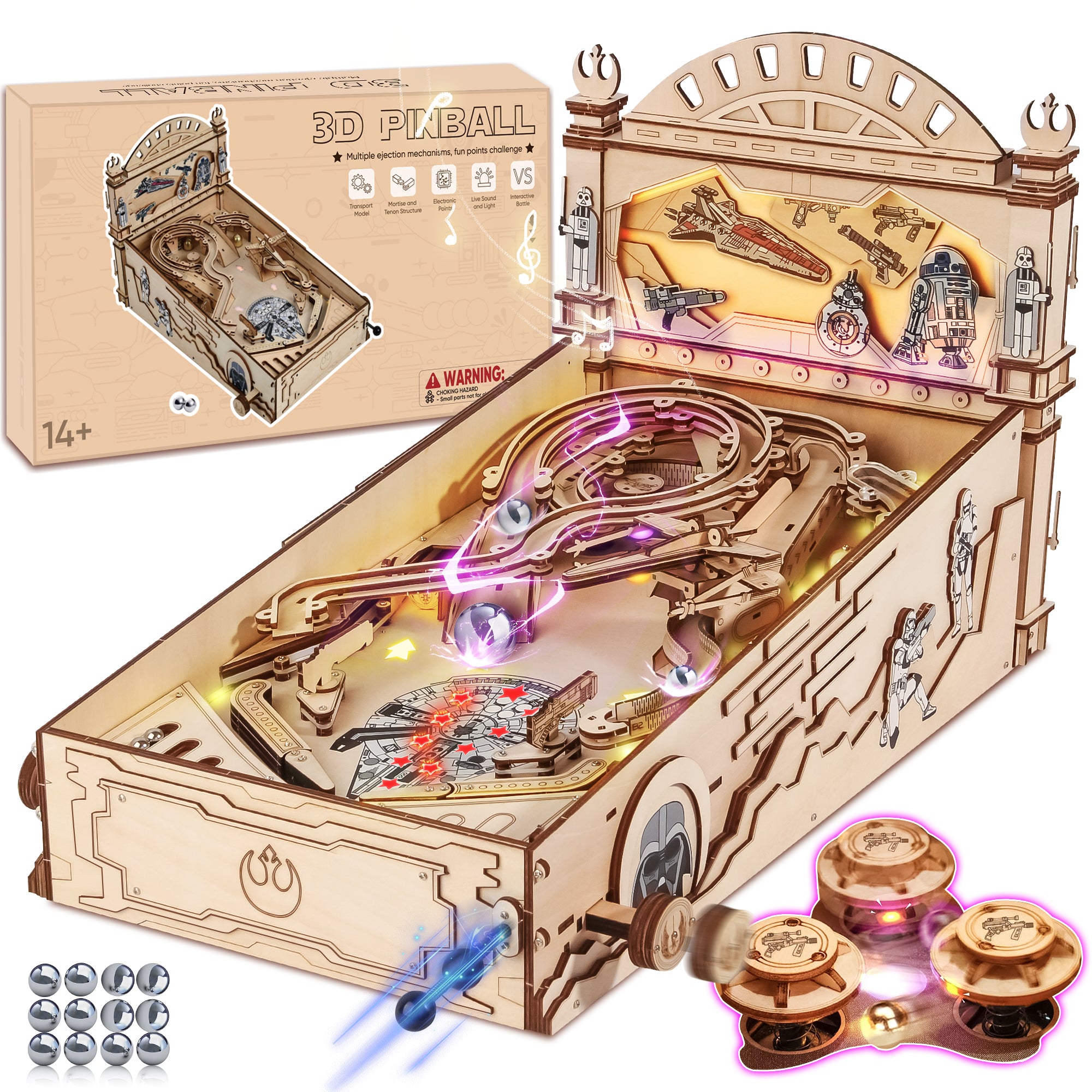 Wooden Puzzles 3D Pinball Machine