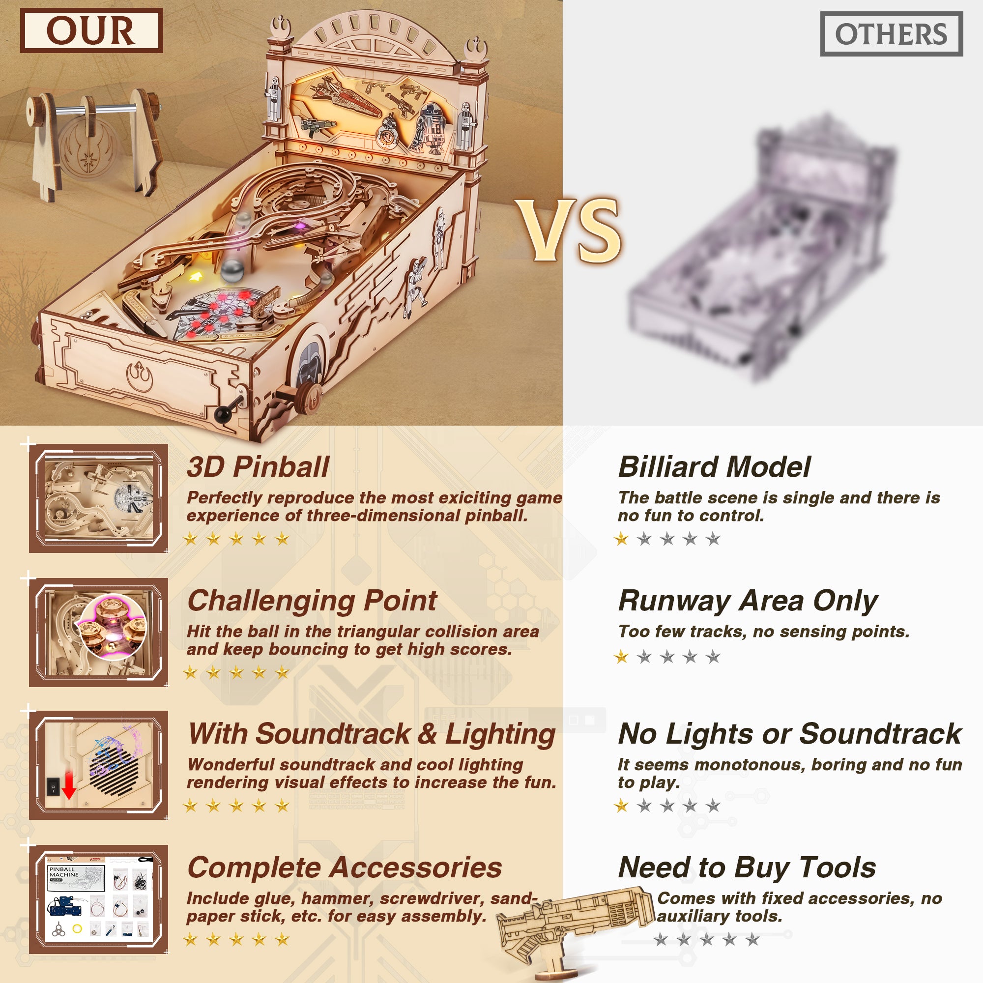 Wooden Puzzles 3D Pinball Machine