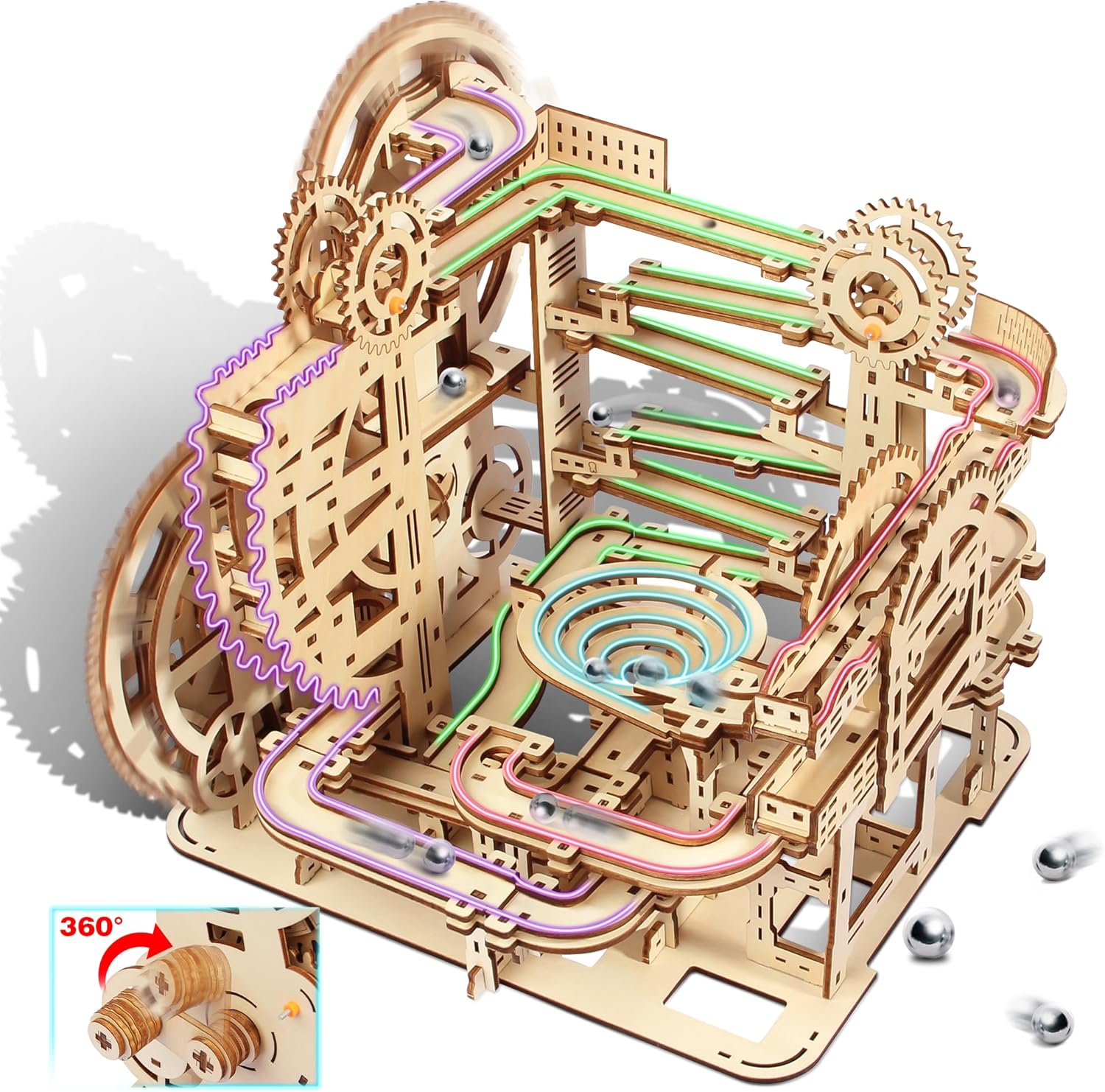 3D Wooden Marble Track Se