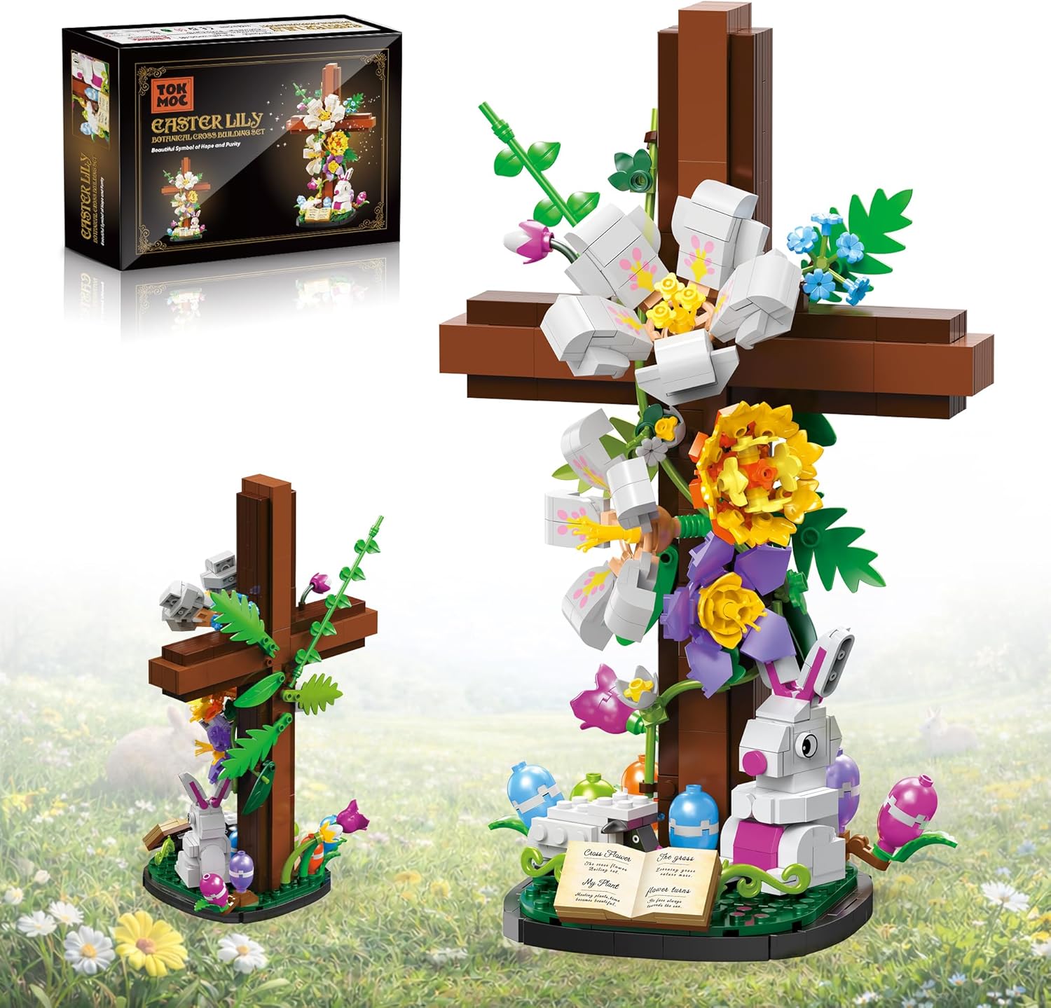 Easter Cross Flower Building Blocks Set